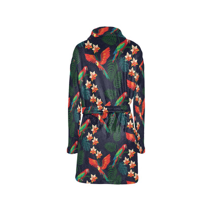 Macaw Pattern Print Design 02 Women's Fleece Robe