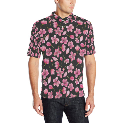 Apple blossom Pattern Print Design AB03 Men Polo Shirt