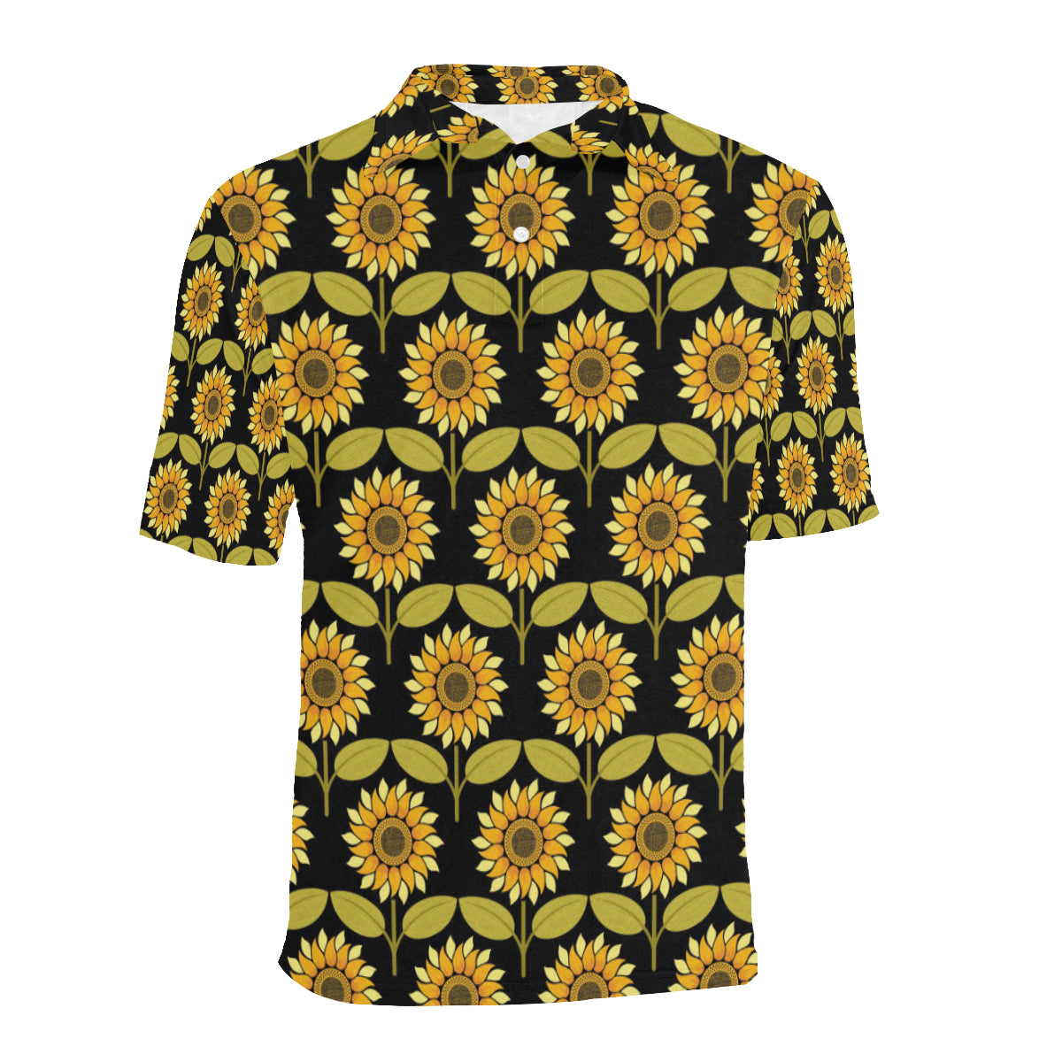 Sunflower Pattern Print Design SF015 Men Polo Shirt