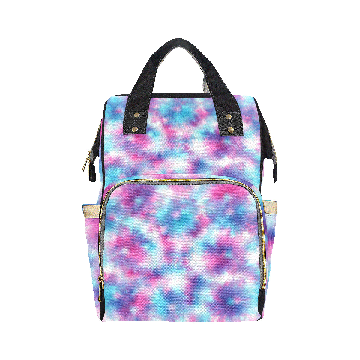 Tie Dye Blue Pink Diaper Bag Backpack