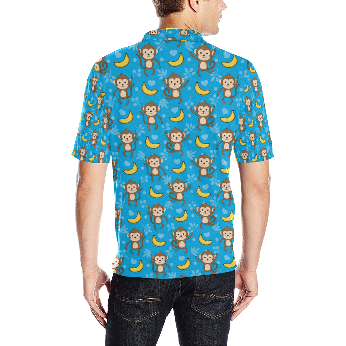 Monkey Pattern Print Design 05 Men Polo Shirt
