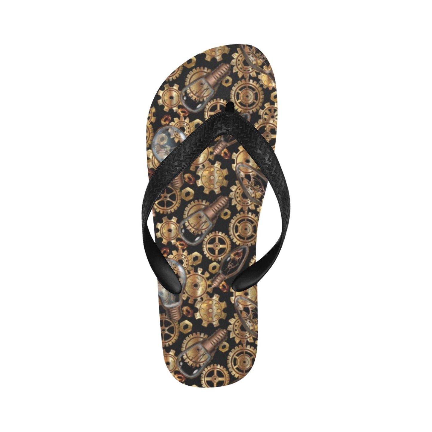 Steampunk Lightbulb Print Design LKS304 Flip Flops