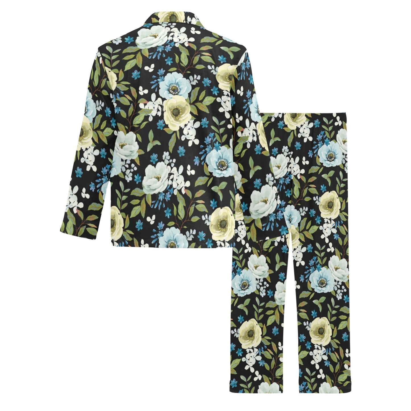 Anemone Pattern Print Design AM03 Men's Long Pajama Set