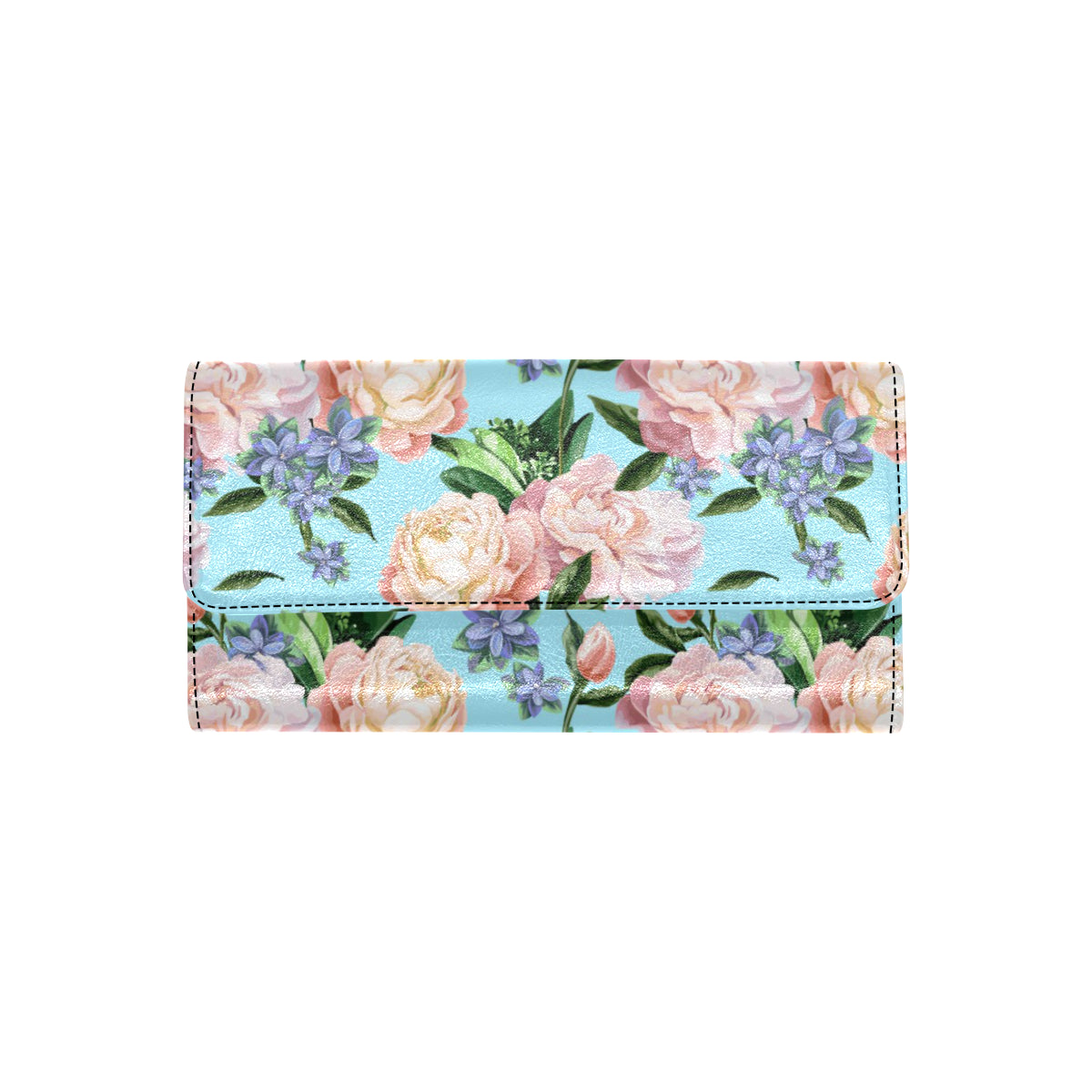 Peony Pattern Print Design PE02 Women's Trifold Wallet