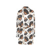 Rottweiler Pattern Print Design A03 Women's Fleece Robe