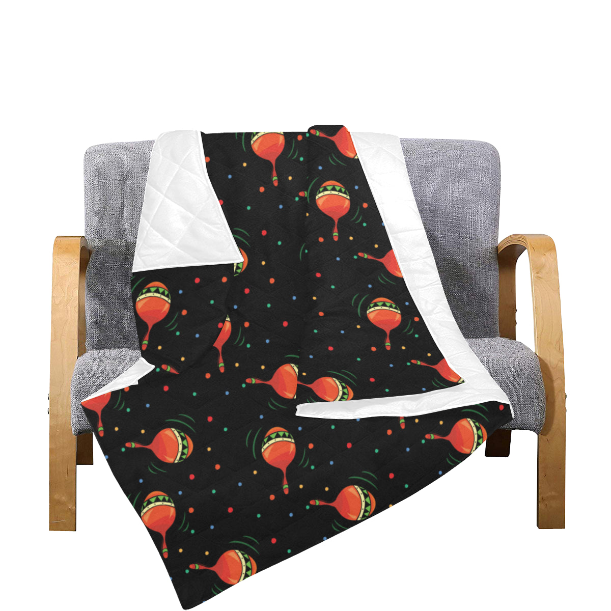 Maracas Pattern Print Design 03 Premium Quilt