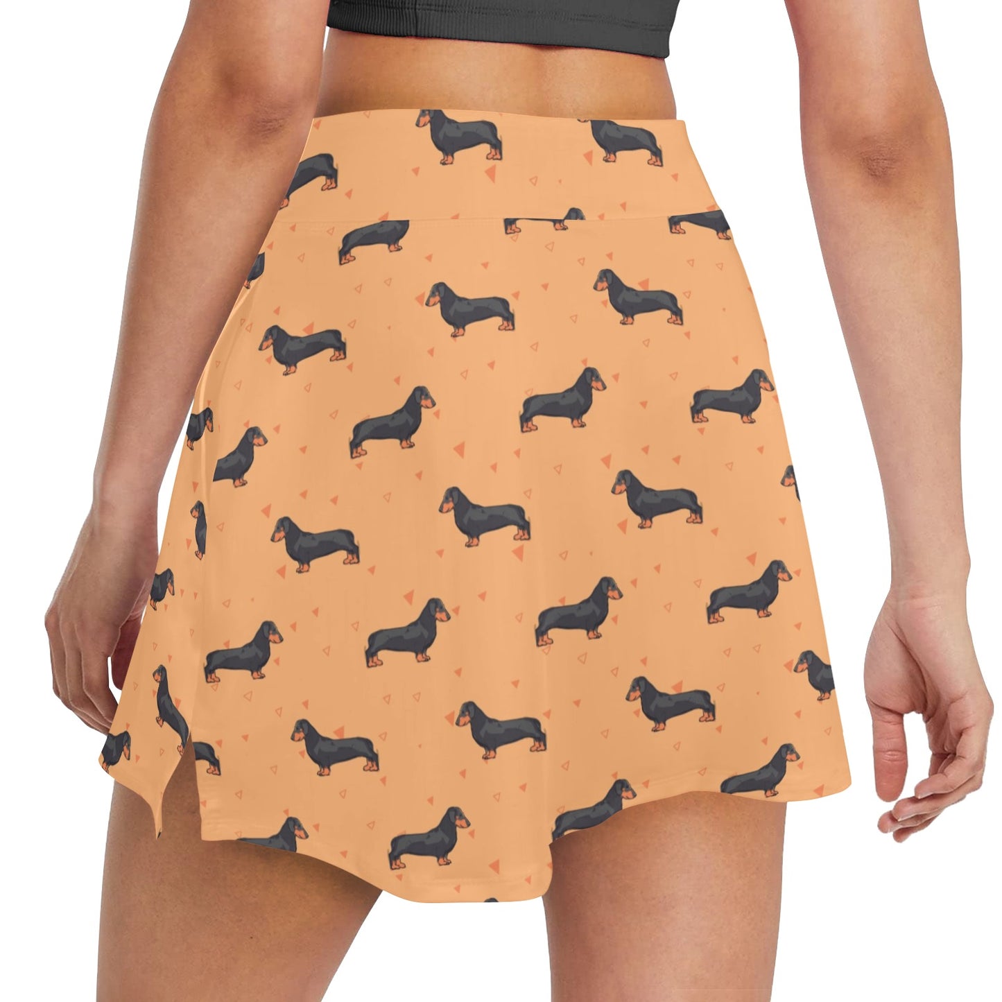 Dachshund Draw Print Pattern 17" Golf & Pickleball Skort with Pockets