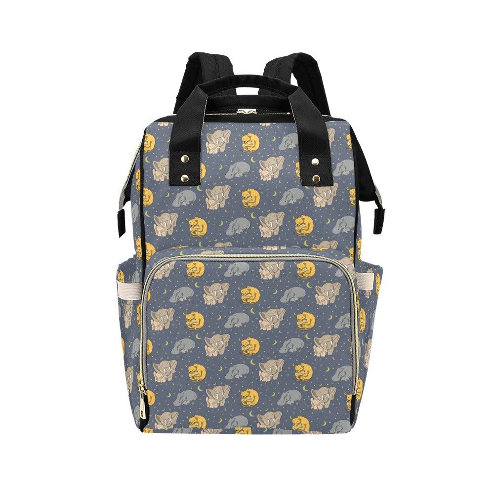 Safari Elephant Lion Print Design LKS303 Diaper Bag Backpack