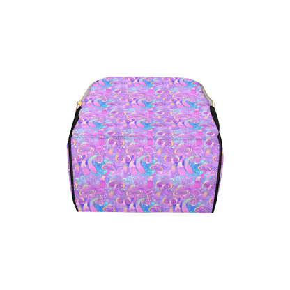 Psychedelic Trippy Mushroom Print Diaper Bag Backpack