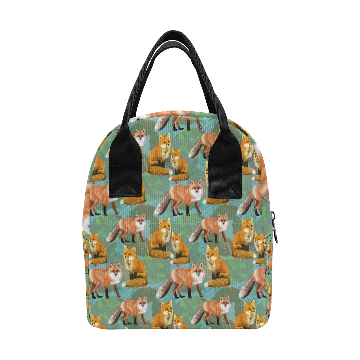 Fox Autumn leaves Themed Insulated Lunch Bag