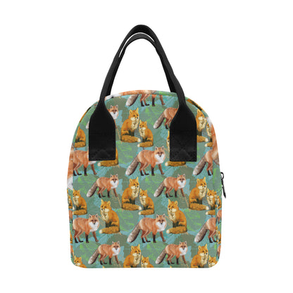 Fox Autumn leaves Themed Insulated Lunch Bag