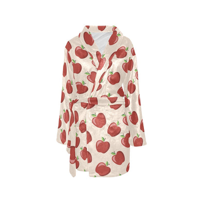 Apple Pattern Print Design AP01 Women's Fleece Robe