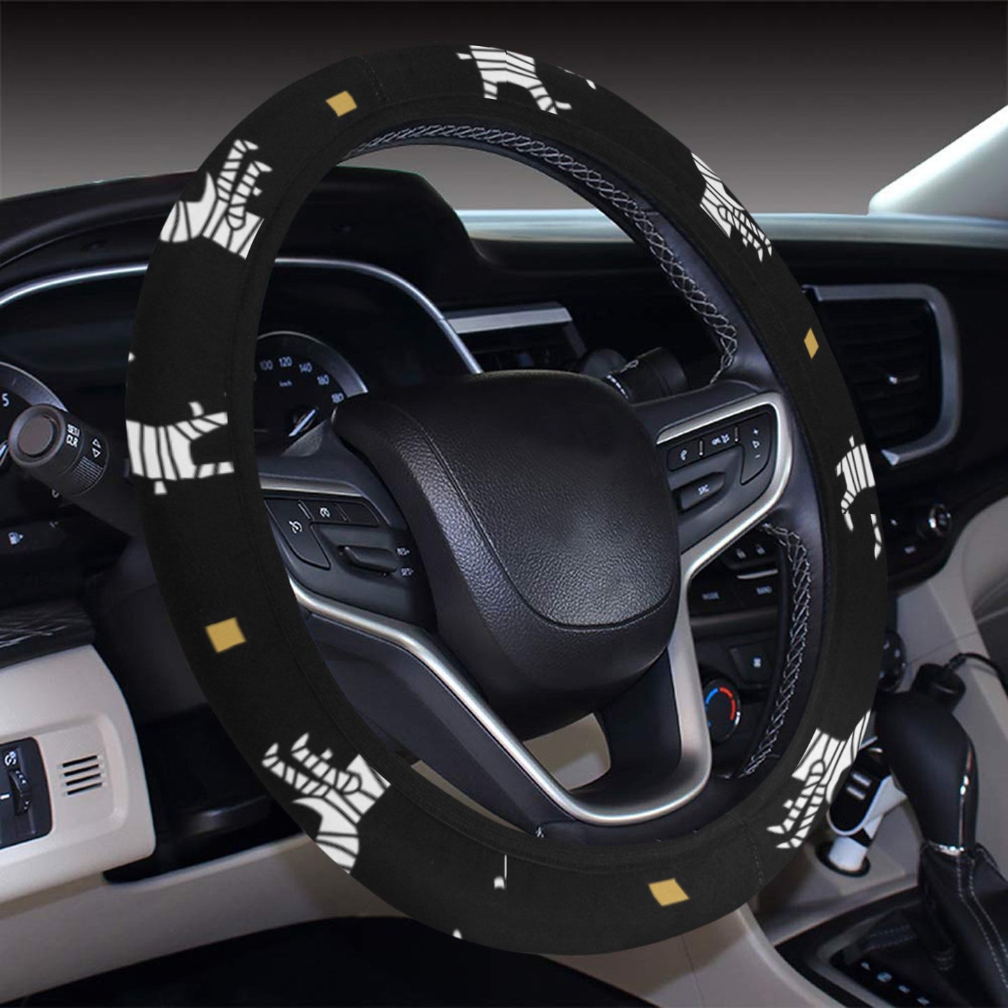 Mummy Cute Print Design LKS301 Steering Wheel Cover with Elastic Edge