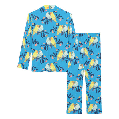 Lovebird Pattern Print Design 03 Women's Long Pajama Set