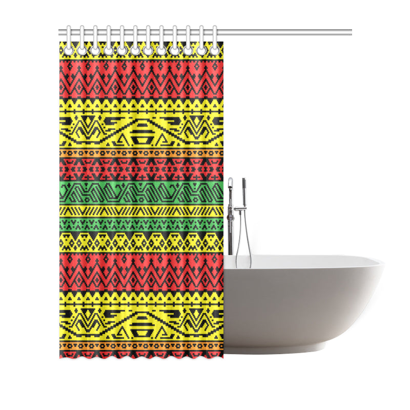 Rastafarian Pattern Print Design A02 Shower Curtain