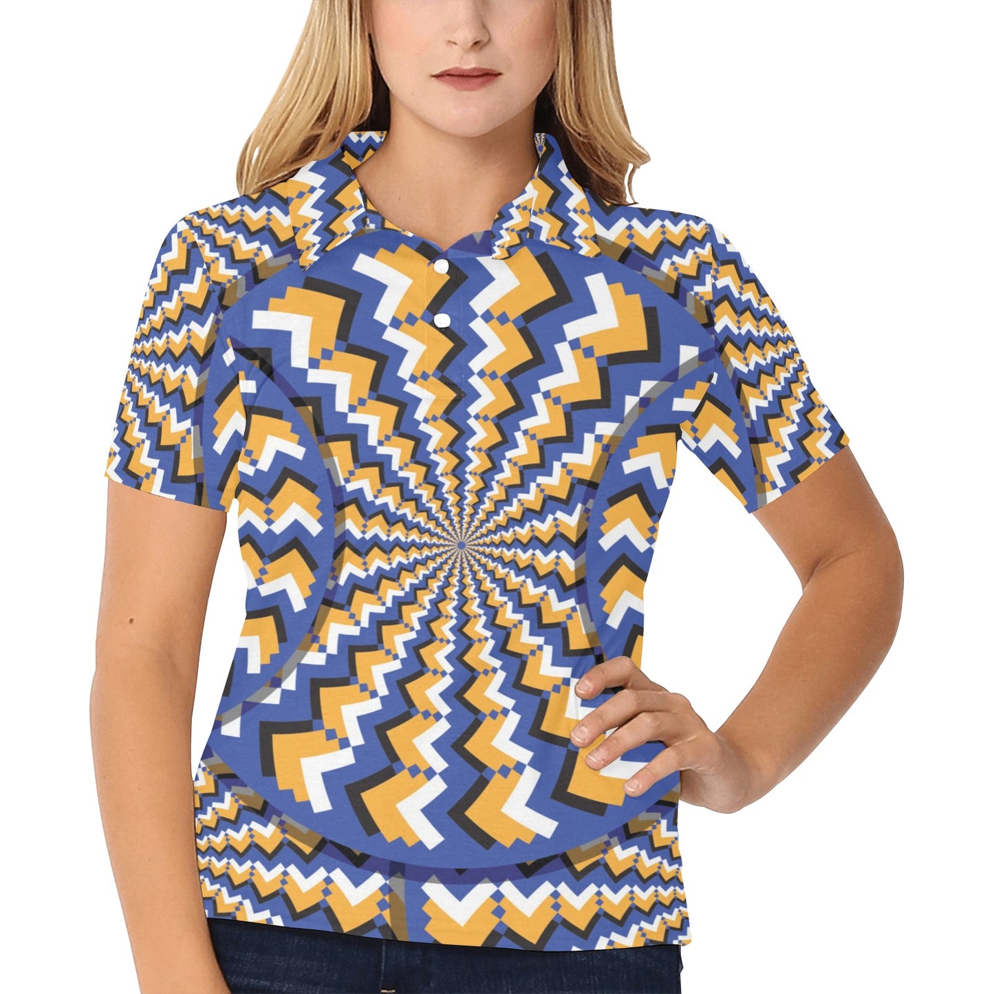 Optical illusion Pattern Print Design A01 Women's Polo Shirt