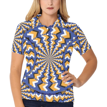 Optical illusion Pattern Print Design A01 Women's Polo Shirt