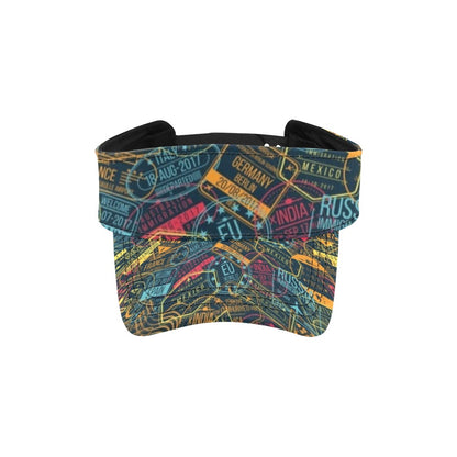 Travel Stamp Colorful Print Design LKS304 Unisex Sun Visor