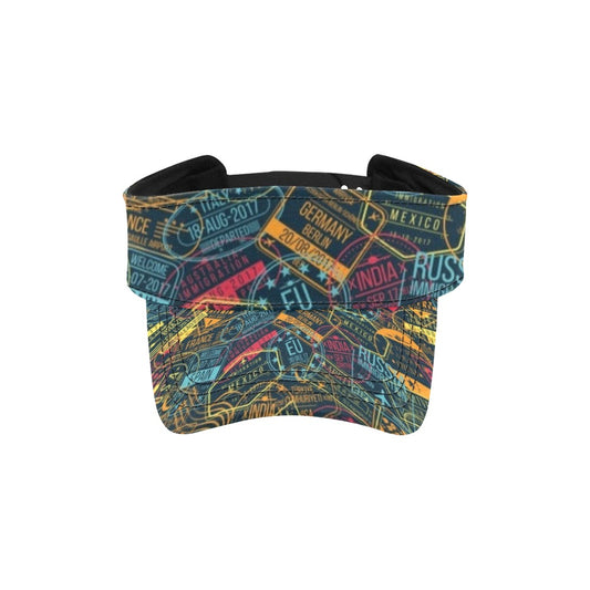 Travel Stamp Colorful Print Design LKS304 Unisex Sun Visor