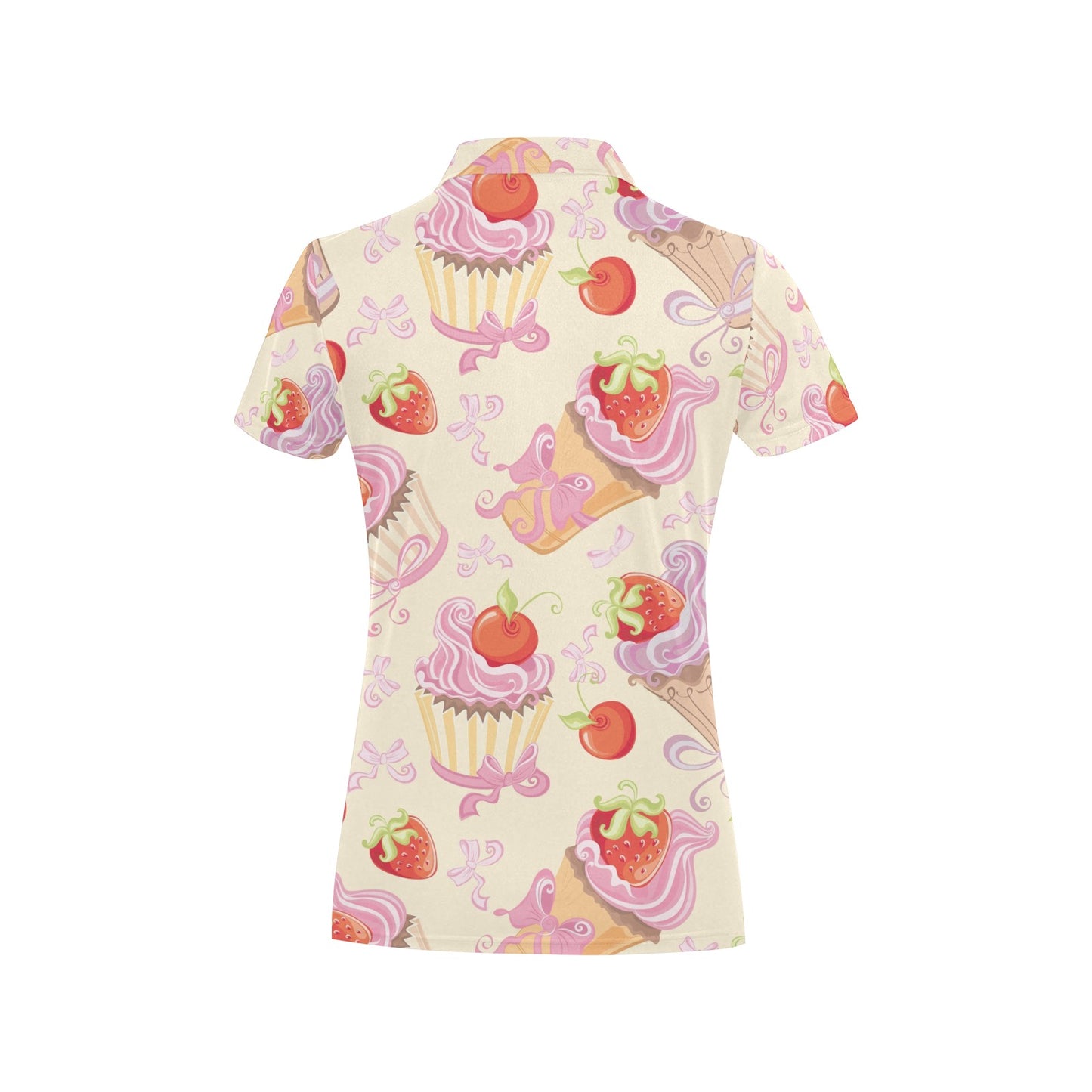 Strawberry Pink CupCake Women's Polo Shirt