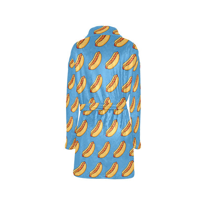 Hot Dog Pattern Print Design 02 Women's Fleece Robe