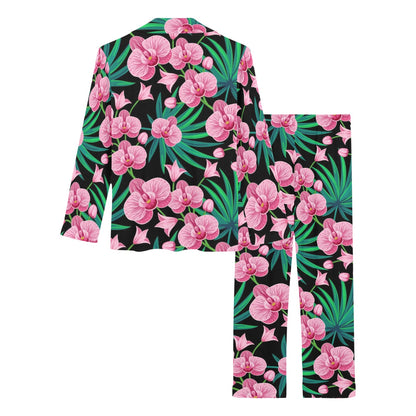 Orchid Pink Pattern Print Design OR06 Women's Long Pajama Set