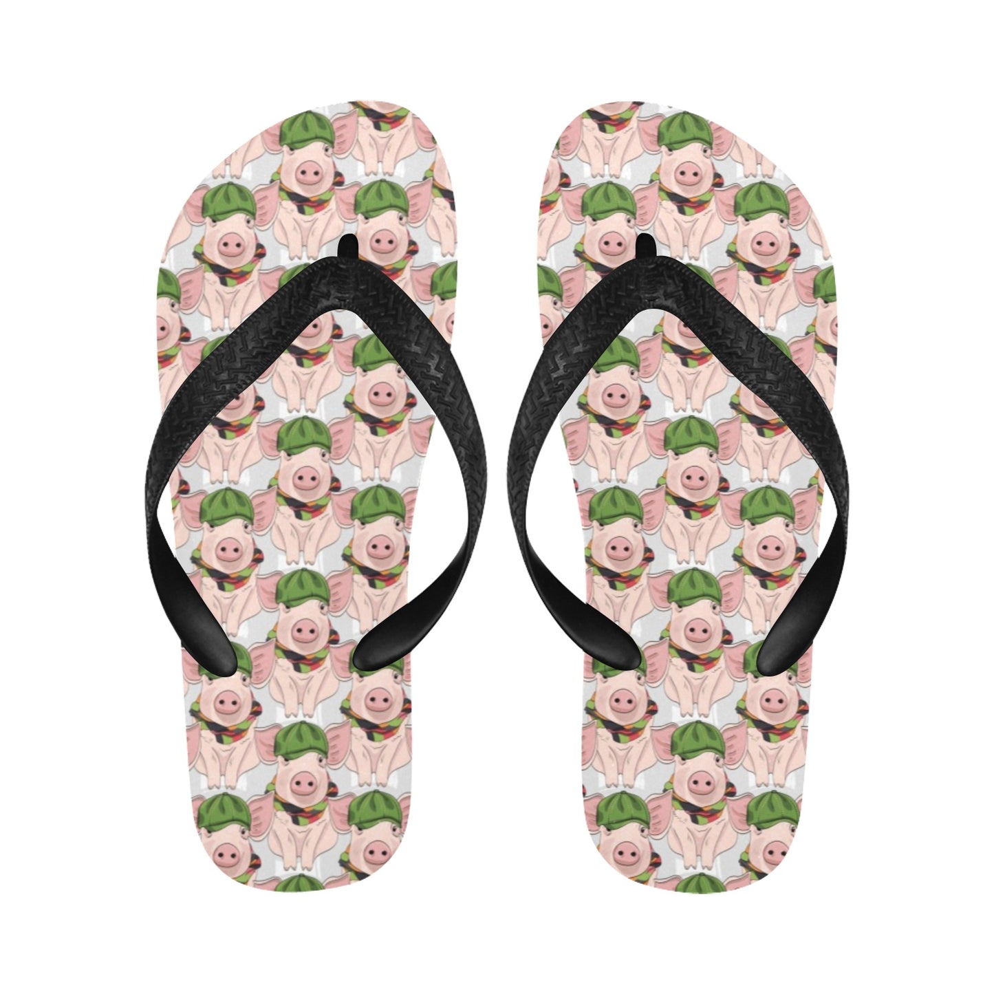 Pig Print Design LKS403 Flip Flops