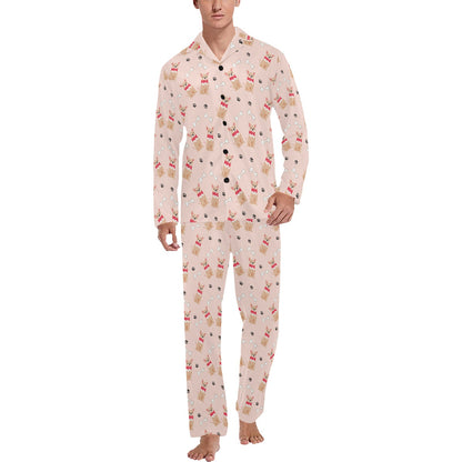 Chihuahua Pattern Print Design 04 Men's Long Pajama Set