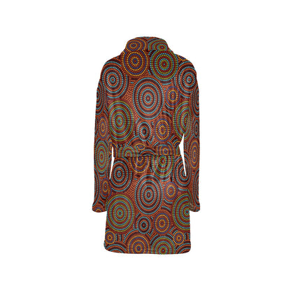 Aboriginal Print Design LKS403 Women's Fleece Robe