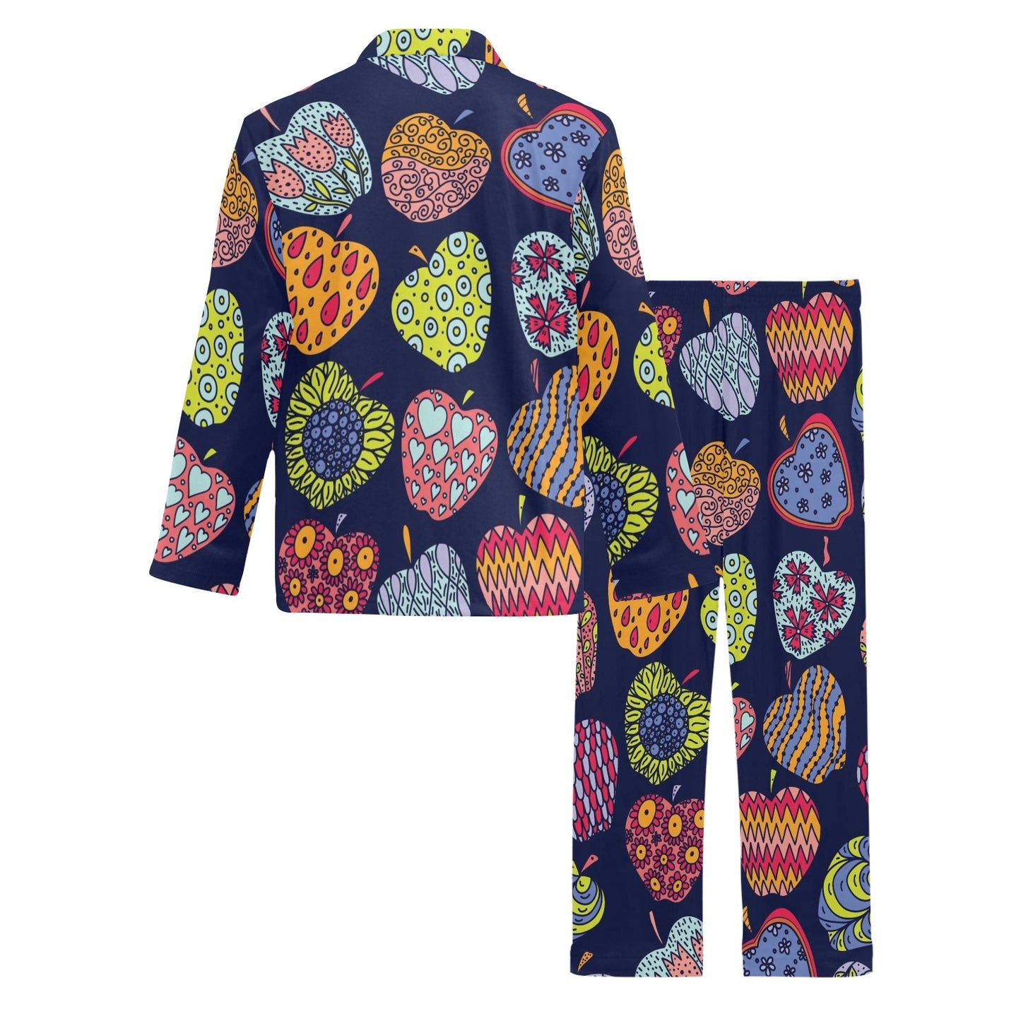 Apple Pattern Print Design AP05 Men's Long Pajama Set