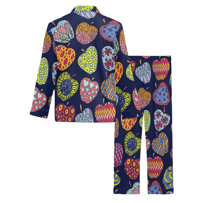 Apple Pattern Print Design AP05 Men's Long Pajama Set