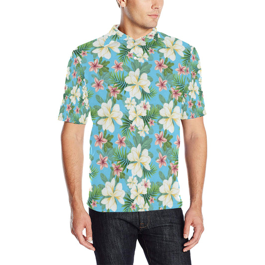 Plumeria Pattern Print Design PM028 Men Polo Shirt