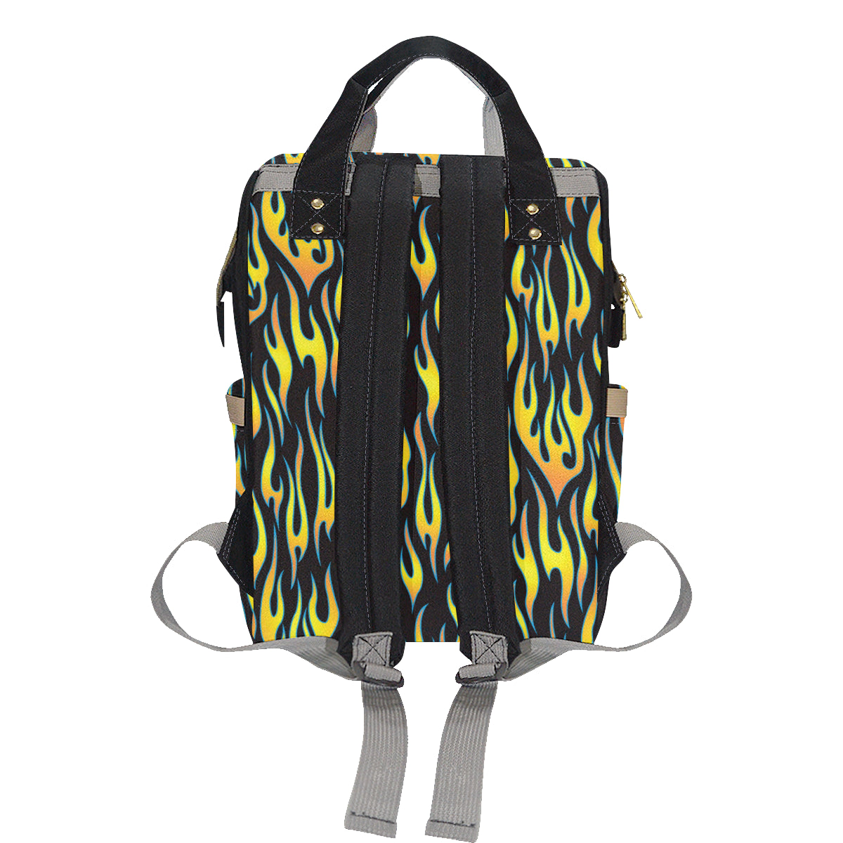 Flame Fire Yellow Pattern Diaper Bag Backpack