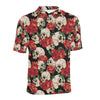 Skull Red Rose Men Polo Shirt