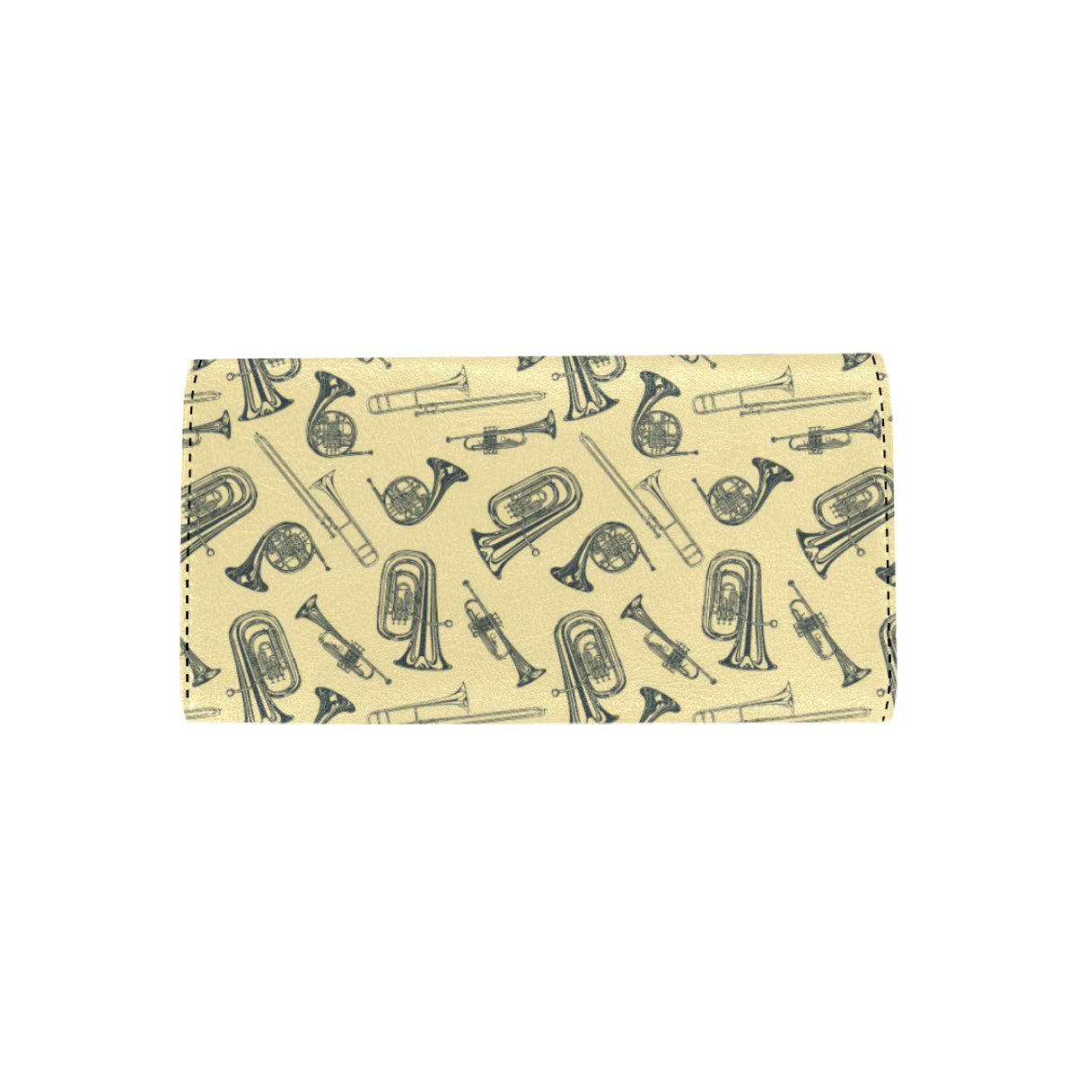 Tuba Pattern Print Design 01 Women's Trifold Wallet