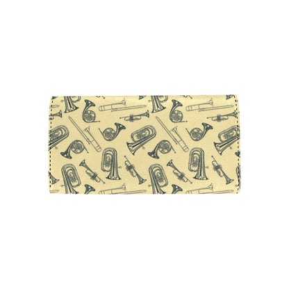 Tuba Pattern Print Design 01 Women's Trifold Wallet