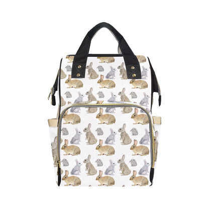 Rabbit Pattern Print Design 02 Diaper Bag Backpack