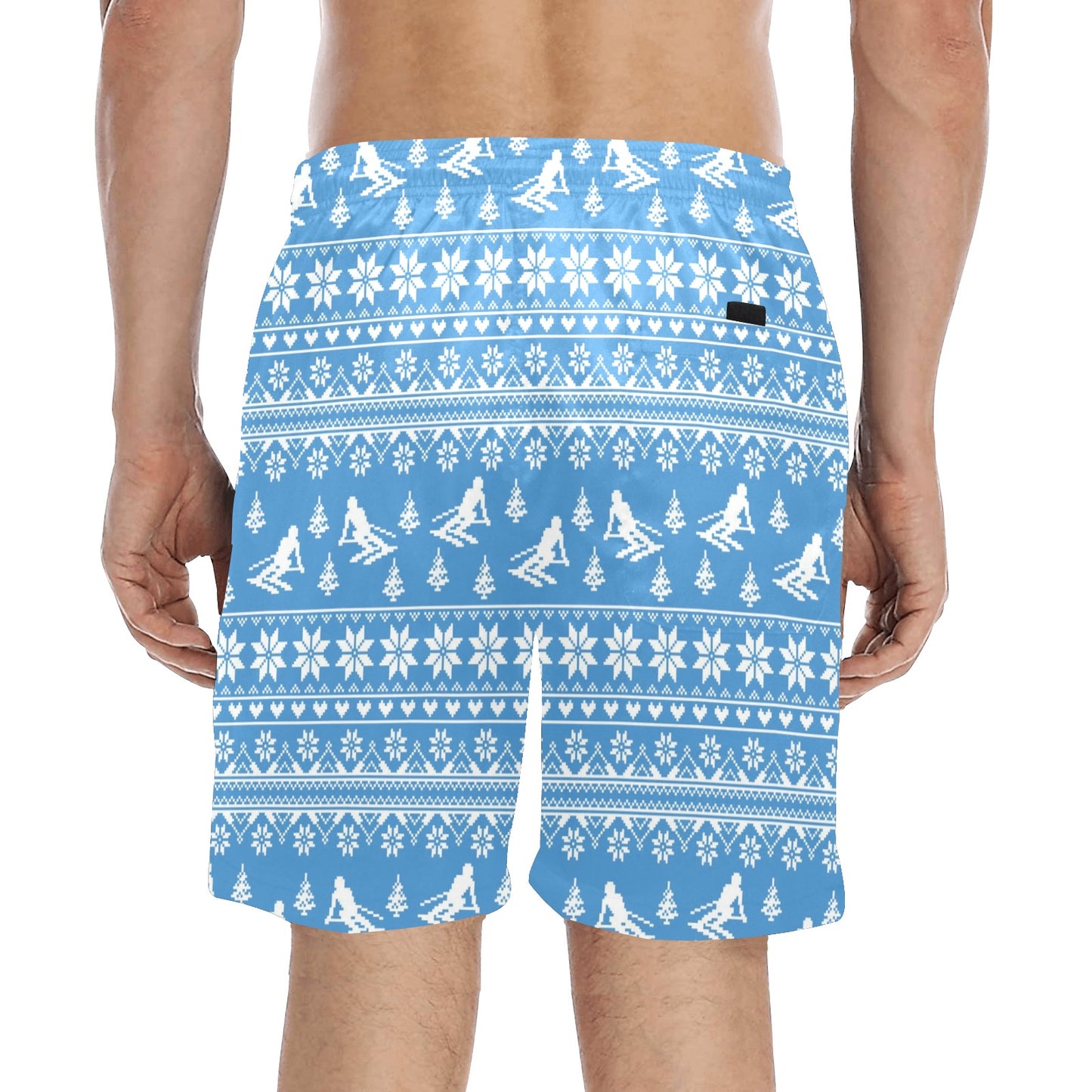 Ski Knit Pattern Print Design LKS302 Men's Swim Trunks Beach Shorts
