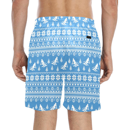 Ski Knit Pattern Print Design LKS302 Men's Swim Trunks Beach Shorts