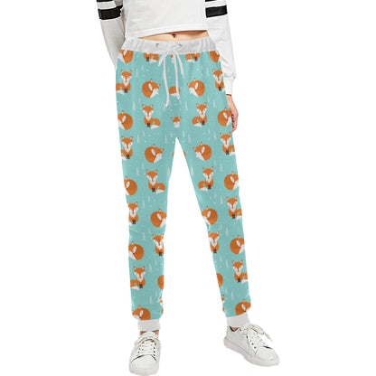 Fox Design Snow Print Pattern Unisex Sweatpants