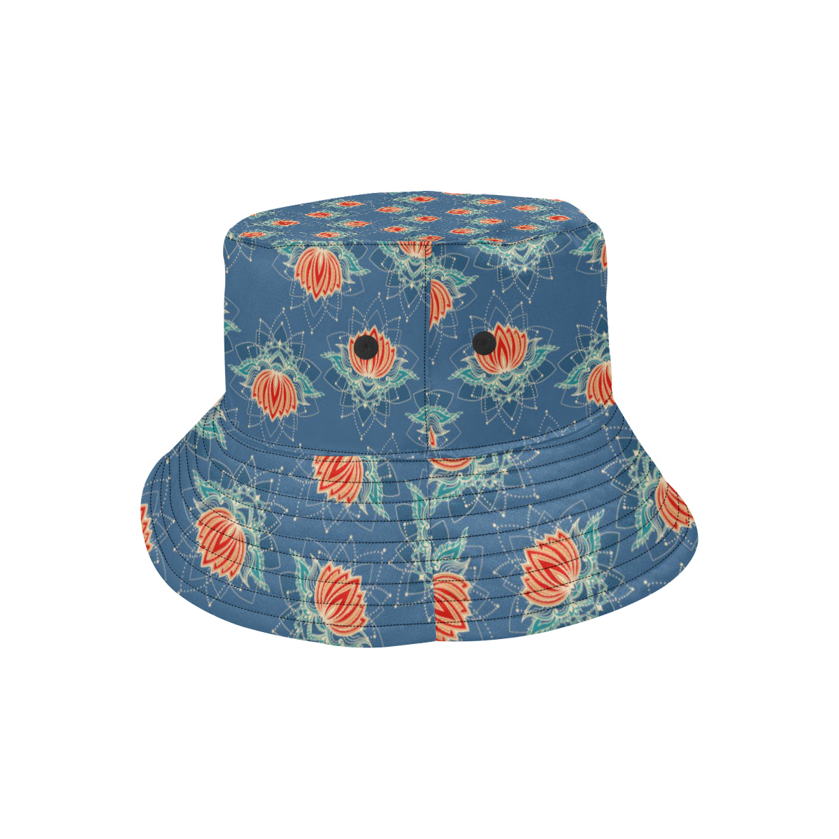 lotus Boho Pattern Print Design LO07 Unisex Bucket Hat