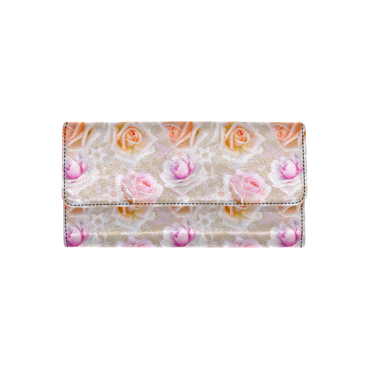 Rose Pattern Print Design RO011 Women's Trifold Wallet