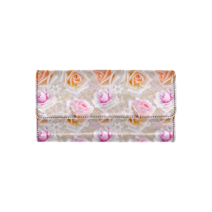 Rose Pattern Print Design RO011 Women's Trifold Wallet