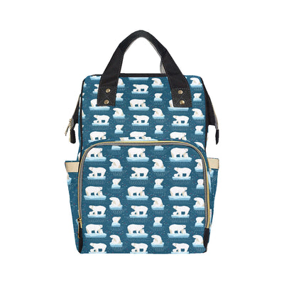 Polar Bear Pattern Print Design PB02 Diaper Bag Backpack