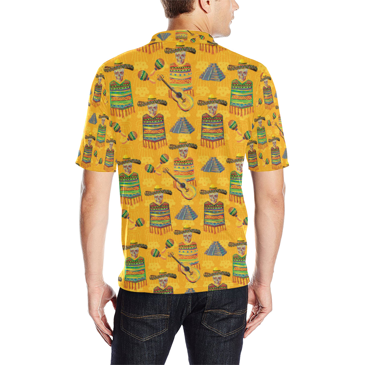 Maracas Mexican Style Pattern Print Design 02 Men Polo Shirt