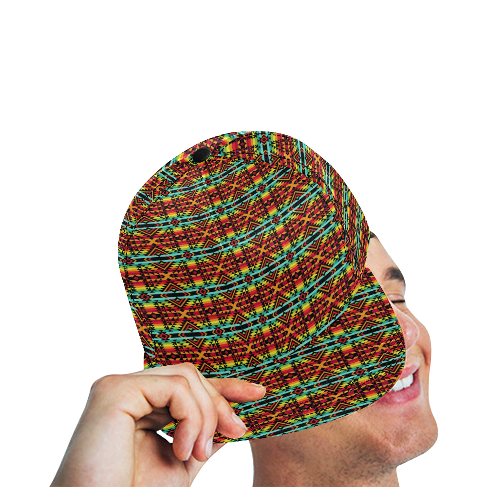 Kente Red Design African Print Snapback Cap
