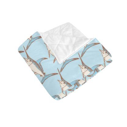 Swordfish Pattern Print Design 01 Premium Quilt