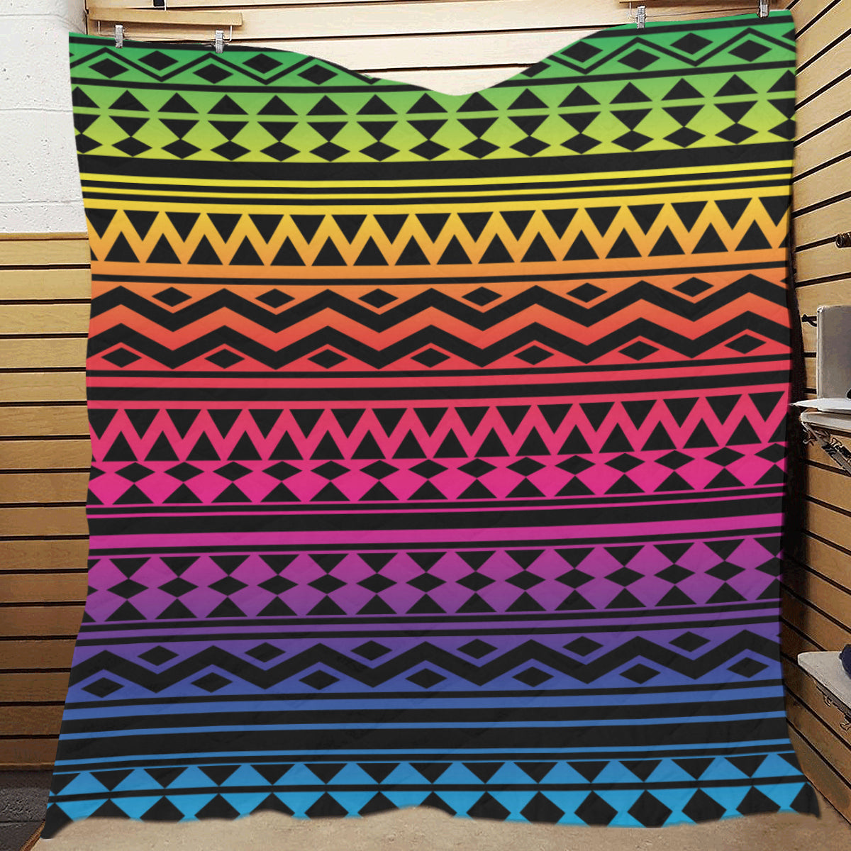 Rainbow Tribal Pattern Print Design A02 Premium Quilt