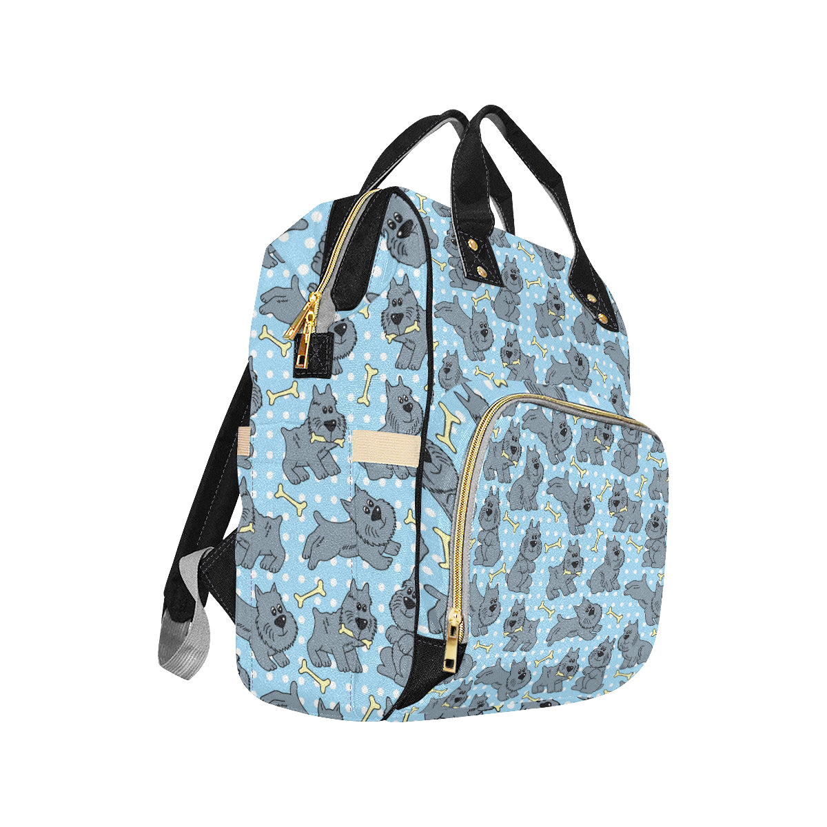 Schnauzers Pattern Print Design A02 Diaper Bag Backpack
