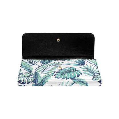 Pattern Tropical Palm Leaves Women's Trifold Wallet